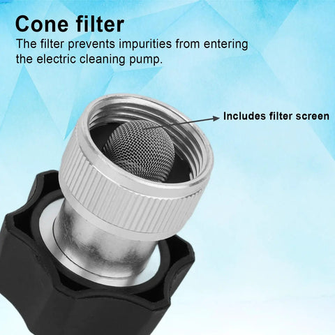 Electric Pressure Washer Adapter Three Quarter Inch High Pressure Quick Connection Fitting with Cone Filter Screen