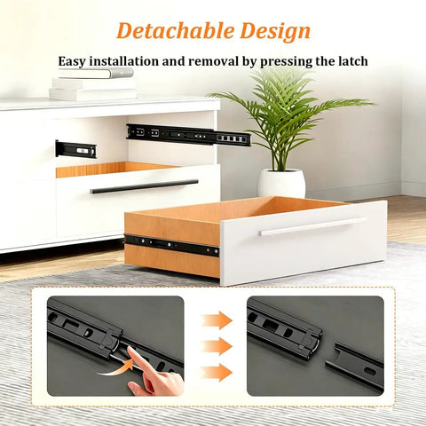 Beefy Heavy Duty 100 Lbs Drawer Slides With 3 Section Full Extension Smooth Quiet Ball Bearing Black Side Mount Glides demonstration
