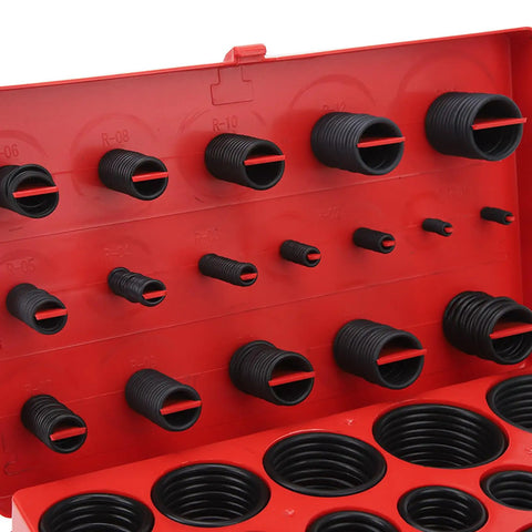 419 Piece O Ring And Washer Seal Kit With 32 Metric Sizes Nitrile Rubber Oil Proof Seals opened in red case