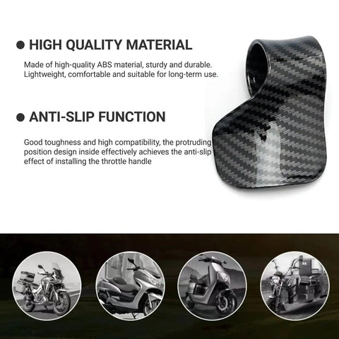 Motorcycle Cruise Assist Handles Throttle Mount Cruise Lever Rocker Switch Universal Carbon Fiber Black 2 Pack close-up of anti-slip grip