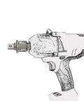 7/16 Hex To 1/2 Square Socket Adapter Drive Converter With Spring Ball Retainer attached to impact wrench