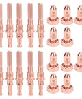 Top Quality Brass Plasma Cutting Torch Consumables Electrode And Nozzle Tips For SL60 SL100 Kit with 10 electrodes and 10 nozzles.