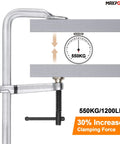 Heavy Duty Welding F Clamp 24 Inch Set with Max Jaw 24 Inch, steel bar clamping metal with 550KG force