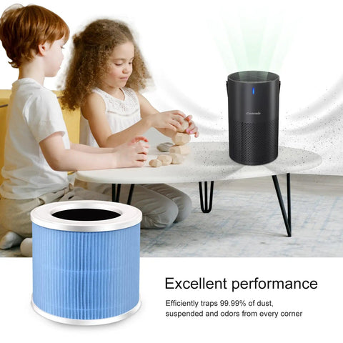 Children playing near Two Pack H13 HEPA Air Purifier Filter Replacement For GL-K802 Series, 360 Degree Filtration on table