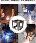 Image of Hot 24Pcs Welding Practice Kit For Beginners Includes Super Strong Magnet With 28lb Pull Force and laser-cut steel coupons in use.