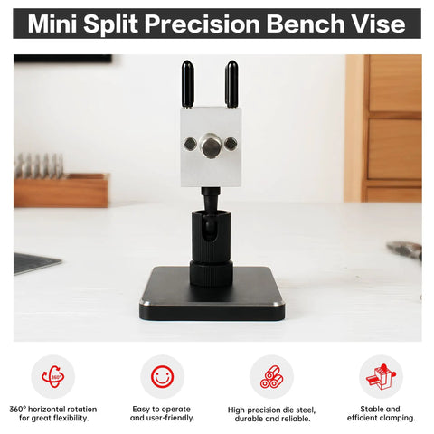 2 In 1 Mini Portable Table Vise With Full Angle Control, Aluminum Ball Base For 360 Degree Rotation And 90 Degree Tilt, Perfect For Precision Model Making, Jewelry Repair, DIY Projects And Craft Fixes, mini bench vise on workbench