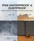 716Wh Portable Solar Generator With 160W Panel LiFePO4 Battery shown as waterproof and dustproof in different environments