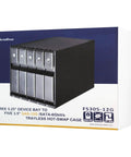 Solid As A Rock Pair Of Internal Hot Swap Drive Cages Converts Three 5.25 Inch Bays Into Five 3.5 Slot Enclosures For Sas And Sata Discs With Sleek Aluminum Chassis And No Sweat Quick Setup - Front view of the hot-swap drive cage.