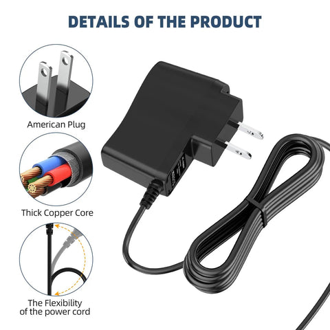 5V 0.6A AC DC Adapter Charger 3.5x1.35mm Plug For TP-Link TO50060-2B1 Power Supply, black with cable details