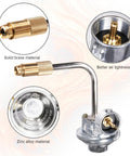 Close-up of Blackstone Griddle Regulator Replacement for 17 Inch and 22 Inch Tabletop Griddles showing brass and zinc components.