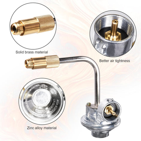 Close-up of Blackstone Griddle Regulator Replacement for 17 Inch and 22 Inch Tabletop Griddles showing brass and zinc components.
