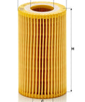 HU 7010 Z Cartridge Oil Filter Replacement For Mercedes Sprinter 2500 3500 3500XD showing dimensions