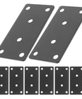 Heavy Duty Black Stainless Steel Corner Braces Rock Solid 10 Pack Flat Straight Brackets for Wood Shelves, angled view of brackets