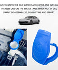 Leakproof Windshield Washer Reservoir Cap Replacement For Audi VW Porsche Cayenne 2003 2018 with open blue lid close-up