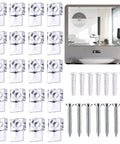 20 Piece Heavy Lifter Plastic Mirror Mounting Clips Kit With Premium Stainless Screws for secure glass wall mounting.