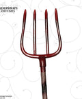 Adjustable Halloween Pitch Fork Prop Accessory For Cosplay And Theatrical Use, Red Plastic Farm Style Fork, Lightweight, Safe