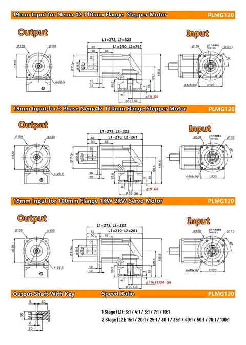 Heavy Duty 90 Degree Helical Reducer Right Angled Gearbox For Industrial Motors dimensions and features diagram, precision engineered for various motors.