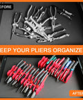 20 Slot Heavy Duty Plastic Tool Organizer Rack Set For Pliers And Cutters 2 Pack With Non Slip Base Expandable Design