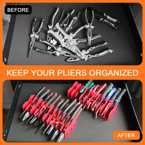 20 Slot Heavy Duty Plastic Tool Organizer Rack Set For Pliers And Cutters 2 Pack With Non Slip Base Expandable Design