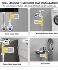 XZ03 Reusable Brass Sediment Filter, 40 Micron Water Filtration System For Washing Machines, Heaters, Showers And Camping installation