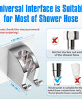 Handheld Shower Head Holder With Two Hanger Hooks And Strong Adhesive No Drill Install Adjustable Wand Bracket Waterproof Chrome Finish Fits Standard Handheld Showerheads And Hoses Easy Mount And Durable Grip