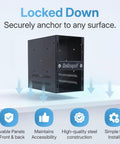 Rock Solid Gaming Console Security Enclosure And Tower Computer Lock Box with heavy duty steel, 7.5x15.6x16.5 in, mounted on a surface.