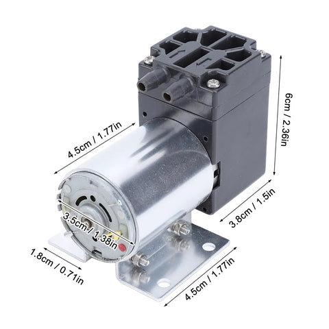 Brushless 12V DC Vacuum Pump Delivers Knockout Suction At 5 Liters Per Minute For Brake Bleeding And Rv Service, compact motor details.
