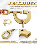Beefy Heavy Duty 3 Ton 2 Way Auto Body Dent Puller Clamp Set in galvanized steel, shown with self-tightening grip and adjustable rod.