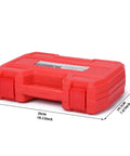 Heavy Duty One Half Inch Drive Deep Impact Socket Set Six Point Metric Twenty Nine Millimeter Through Thirty Eight Millimeter Nine Piece CR MO Steel With Drop Forged Construction And Heat Treated Finish For Axle Nut And Automotive Work Plus Beefy Durable red case