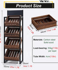 4 Tier Beefy Walnut Look Steel Frame Storage Rack Rock Solid Heavy Duty Floor Shelf dimensions and specifications image.