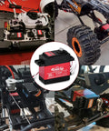 High Torque 35KG Digital RC Servo 4.8 to 8.4V Full Metal Gear Waterproof 2 Pack shown installed in various RC vehicles.