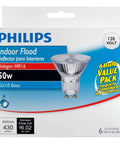 Go To 50 Watt Halogen Indoor Flood Light Bulb With MR16 GU10 Base 120 Volt 430 Lumens Long Lasting With 2.7 Year Warranty Six Pack