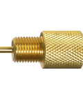 Heavy Duty Brake Proportioning Valve Bleeder Tool For Automatic Brake Adjusters And Drum System Lockdown, Hydraulic Service Kit For Car Truck Van Rigs, Gold aluminum bleeder valve with knurled texture for grip.