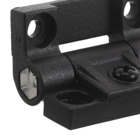 Close-up of Right Angle Folding Hinge For 90 Degree Cabinet Doors With Torque Friction Plastic Black Pair No Tools Needed
