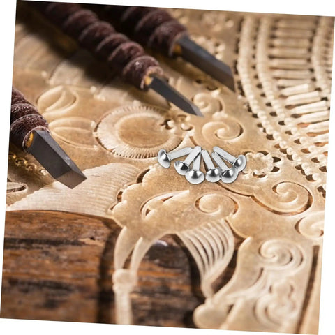 100 Pcs Iron Fasteners For DIY Projects And Scrapbooking Durable Split Pins on decorative carved paper with carving tools