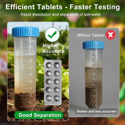 Efficient soil testing tubes from 4 In 1 Soil Test Kit For Lawns And Gardens, Check PH Nitrogen Phosphorus And Potassium, 40 Tests.