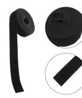 Reusable Adhesive Cable Ties For Desk Organization And Wire Management Cut To Fit Polyester Straps in black roll for tidy wire bundling.