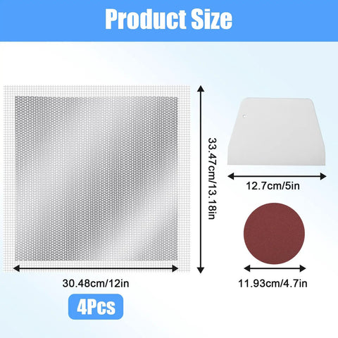 DIY Wall Repair Kit No Pro Needed With 4 Large 12 Inch Self Adhesive Mesh Patches Heavy Duty Metal Patch Tools Scraper And 2 Sandpapers