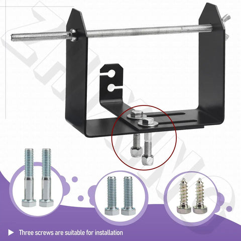 Built Tough Stainless Steel Weedeater Trim Line Spool Holder Rack With Hardware Adjustable Bracket, showing installation screws.