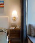 Bedroom with Modern Wireless Wall Sconce Set Of Two With Remote Dimmable Battery Powered LED Lamps Rechargeable Bulbs Included Ideal