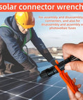 Solar Panel Connector Wrench Kit For MC4 Cables 1000V To 1500V Wrench Easy Assembly And Disassembly Crimp Tool in use on rooftop.