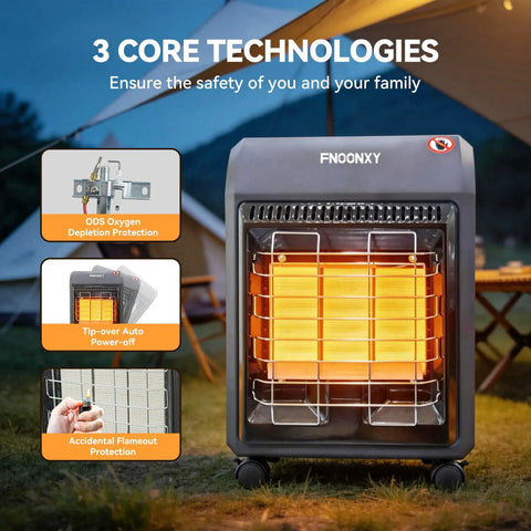 Portable Propane Cabinet Heater With 18,700 BTU, Three Temperature Settings, Tip Over Protection, suitable for outdoor use