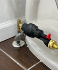 Automatic Toilet Leak Detector And Shutoff Valve Kit That Kicks Pesky Flush Leaks To The Curb And Saves Your Dough From Burst Hose Mayhem Using Hassle Free Installation installed behind toilet