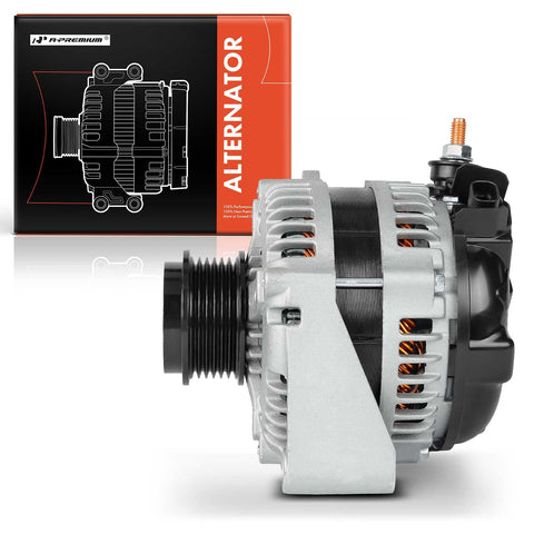 Side view of Alternator For Chevy Silverado 1500 2014 To 2019 And Silverado 2500HD 3500HD 4500HD 5500HD 6500HD Tahoe Express Suburban GMC Sierra 1500 Limited Yukon XL 12V 150A Six Groove Pulley CW