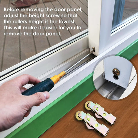 Sliding Door Roller Replacement Tandem Assembly With One And One Quarter Inch Steel Ball Bearing for patio doors in use