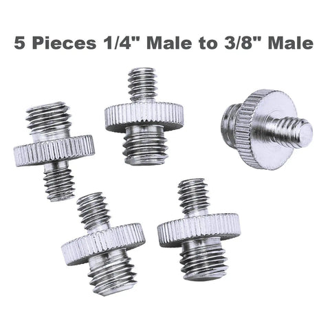 Versatile 21 Piece 1/4 Inch And 3/8 Inch Converter Screw Adapter Kit showing 5 metal adapters