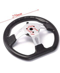 Go Kart Rolling Chassis Kit With 32 Inch Rear Live Axle And Front Steering System For DIY Builds Includes Four 8 Inch Wheels Hubs Spindles Gear Rack Brake And Sprocket All In One Ultimate Chassis Ready To Roll For Easy Build And Adventure, featuring a 270mm steering wheel.