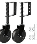 Heavy Duty 5 Inch Spring Loaded Gate Wheel Caster With Side Brake And Automatic Height Adjustment showcasing swivel action components and accessories.