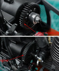 40 Tooth Spur Gear And Slipper Clutch Eliminator Upgrade For One Eighth HPI Savage RC Cars shown installed with modification