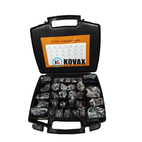 Heavy Duty Hydraulic O Ring Seal Kit 2701528 for Excavators and Cat Machines in storage case, visible compartments